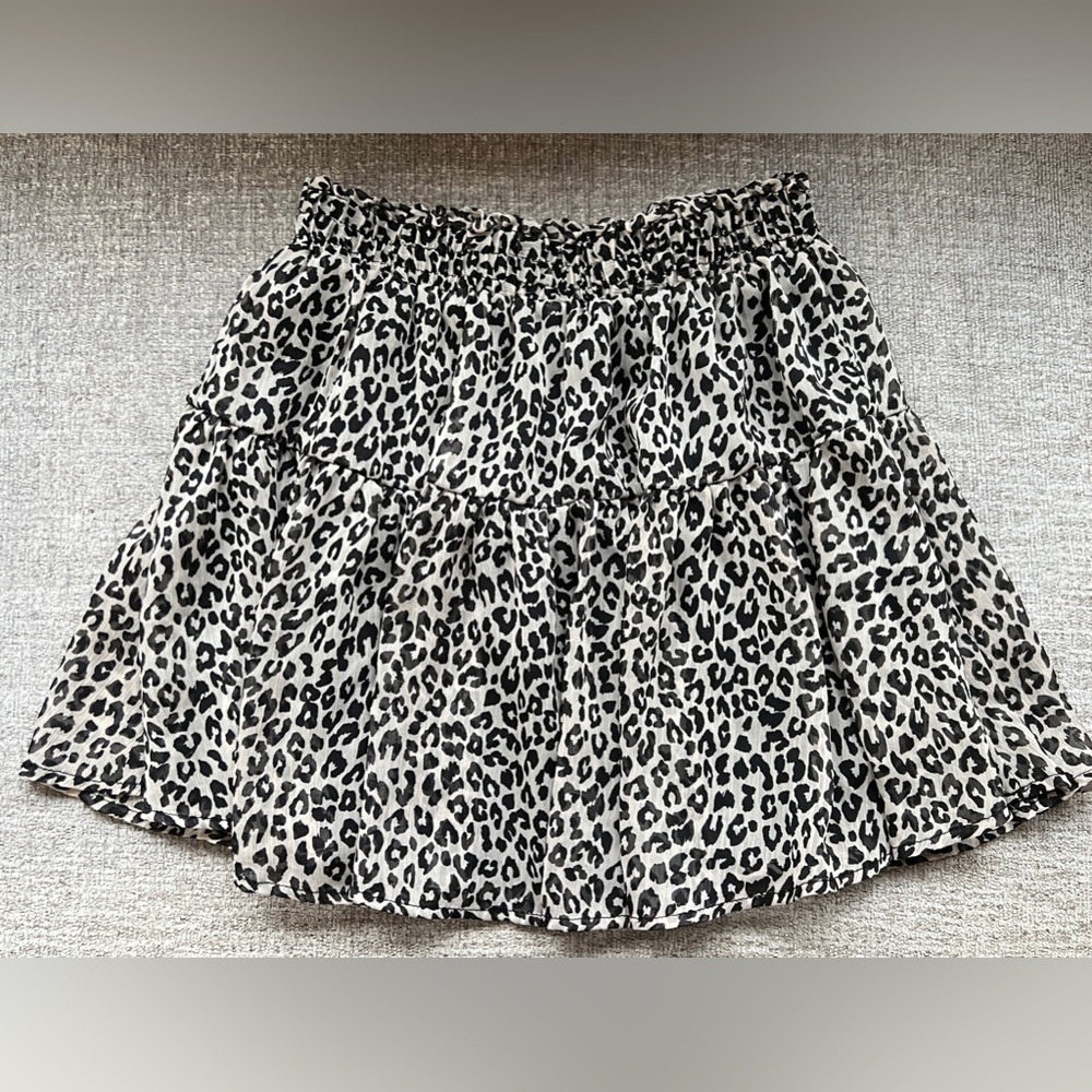 H&M Leopard Tiered Mini Skirt